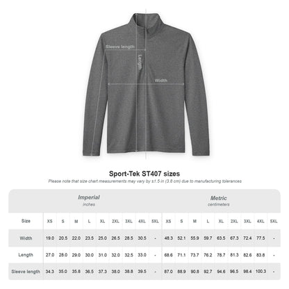 Embroidered NCMEC Quarter-Zip Pullover — Men's Tri-Blend Wicking Athletic Pullover
