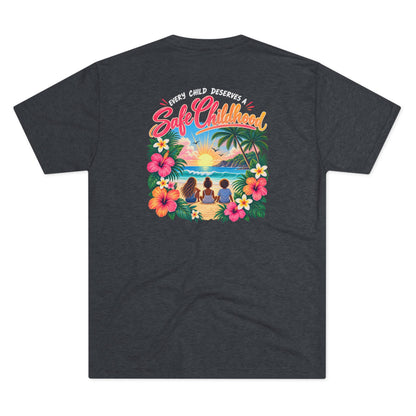 'Every Child Deserves a Safe Childhood' Tropical Sunset Unisex Shirt