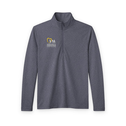 Embroidered NCMEC Quarter-Zip Pullover — Men's Tri-Blend Wicking Athletic Pullover