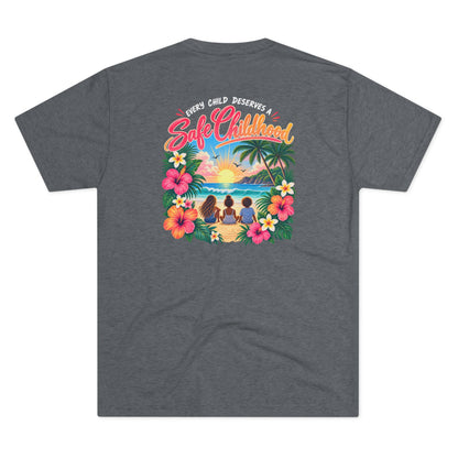'Every Child Deserves a Safe Childhood' Tropical Sunset Unisex Shirt