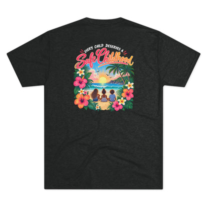 'Every Child Deserves a Safe Childhood' Tropical Sunset Unisex Shirt