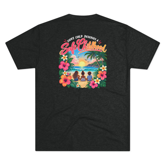 'Every Child Deserves a Safe Childhood' Tropical Sunset Unisex Shirt