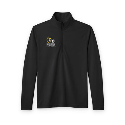 Embroidered NCMEC Quarter-Zip Pullover — Men's Tri-Blend Wicking Athletic Pullover