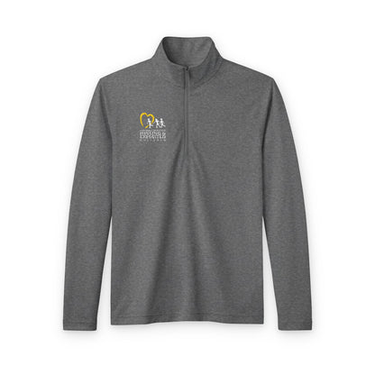 Embroidered NCMEC Quarter-Zip Pullover — Men's Tri-Blend Wicking Athletic Pullover